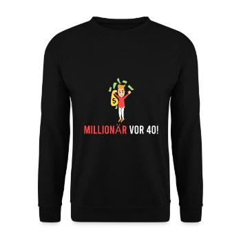 Millionnaire il y a 40 ans! - Sweat-shirt Unisexe - noir - Devant - Alina (178cm) & Michal (187cm)