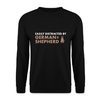 Facilement distrait par le berger allemand - Sweat-shirt Unisexe - noir - Devant - Alina (178cm) & Michal (187cm)
