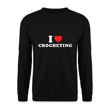 Crocheter I Love Crocheting - Unisex Sweatshirt - black - Front - Alina (178cm) & Michal (187cm)