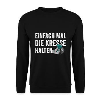 Einfach Mal die Kresse Halten Gartenlust Gärtner - Unisex Pullover - Schwarz - Vorne - Alina (178cm) & Michal (187cm)