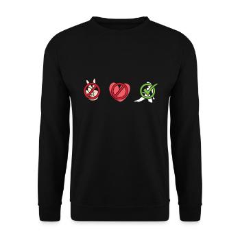 Gymnast Peace Love Rhythmic Gymnastics - Unisex Pullover - Schwarz - Vorne - Alina (178cm) & Michal (187cm)