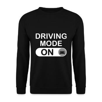 Fahrmodus Ein — Fahrprüfung Jugendlicher Fahrer - Unisex Pullover - Schwarz - Vorne - Alina (178cm) & Michal (187cm)