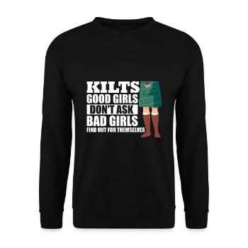 Kilt écossais disant jupe écossaise Écosse - Sweat-shirt Unisexe - noir - Devant - Alina (178cm) & Michal (187cm)