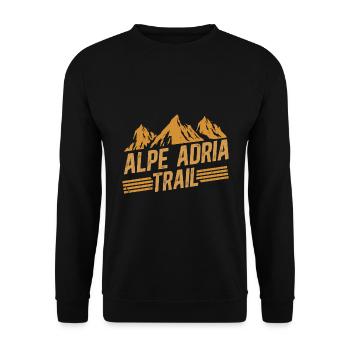 Crossing the Alps Alpe Adria Trail Ferwanderweg - Unisex Sweatshirt - black - Front - Alina (178cm) & Michal (187cm)