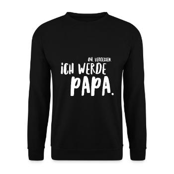 Ich werde Papa - Unisex Pullover - Schwarz - Vorne - Alina (178cm) & Michal (187cm)