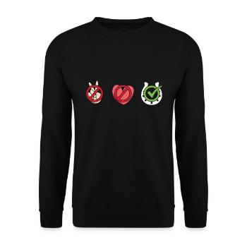 Rider Peace Love Endurance Riding - Unisex Pullover - Schwarz - Vorne - Alina (178cm) & Michal (187cm)