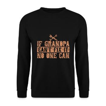 Lustiger Spruch Opa Großvater - Unisex Pullover - Schwarz - Vorne - Alina (178cm) & Michal (187cm)