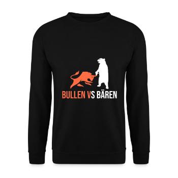 Bullen VS Bären - Unisex Pullover - Schwarz - Vorne - Alina (178cm) & Michal (187cm)