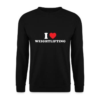 Sport I Love Weightlifting - Unisex Sweatshirt - black - Front - Alina (178cm) & Michal (187cm)