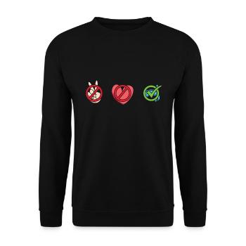 Snorkeler Peace Love Snorkeling - Unisex Pullover - Schwarz - Vorne - Alina (178cm) & Michal (187cm)