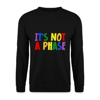 LGBTQIA+ Rainbow Flag Gay Pride It's Not A Phase - Unisex Pullover - Schwarz - Vorne - Alina (178cm) & Michal (187cm)