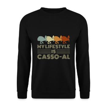 Retro Cassowary Bird Vintage Cassowaries - Unisex Sweatshirt - black - Front - Alina (178cm) & Michal (187cm)