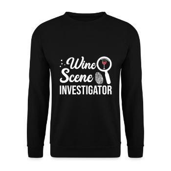 Wine Scene Investigator True Crime Wine Drinker - Unisex Sweatshirt - black - Front - Alina (178cm) & Michal (187cm)