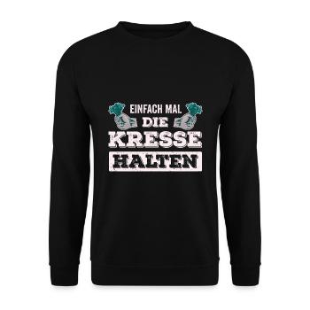 Einfach Mal die Kresse Halten Gartenlust Gärtner - Unisex Pullover - Schwarz - Vorne - Alina (178cm) & Michal (187cm)