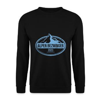 Alpenbezwinger 2023 Alpenüberquerung Finisher - Unisex Pullover - Schwarz - Vorne - Alina (178cm) & Michal (187cm)