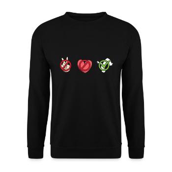 Traceur Peace Love Parkour - Unisex Pullover - Schwarz - Vorne - Alina (178cm) & Michal (187cm)