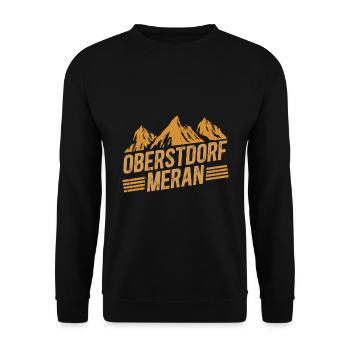 Crossing the Alps Oberstdorf Merano E5 long-distance hiking trail - Unisex Sweatshirt - black - Front - Alina (178cm) & Michal (187cm)