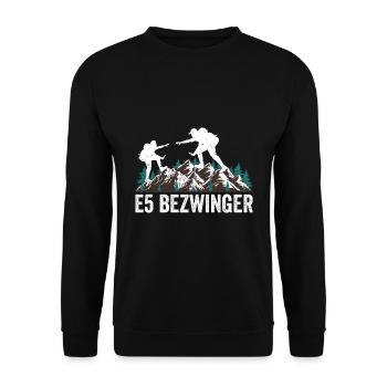 Alpenüberquerung Oberstdorf Meran E5 Fernwanderweg - Unisex Pullover - Schwarz - Vorne - Alina (178cm) & Michal (187cm)