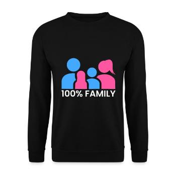 100% family - Unisex Sweatshirt - black - Front - Alina (178cm) & Michal (187cm)