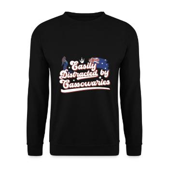 Retro Cassowary Bird Vintage Cassowaries - Unisex Sweatshirt - black - Front - Alina (178cm) & Michal (187cm)