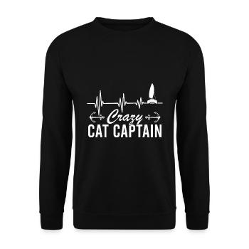Catamaran Captain Sailing Sailboat - Unisex Sweatshirt - black - Front - Alina (178cm) & Michal (187cm)
