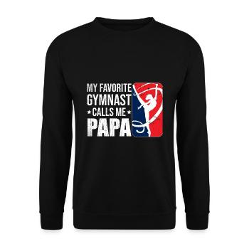 Mein Lieblingsturner Nennt Mich Papa - Unisex Pullover - Schwarz - Vorne - Alina (178cm) & Michal (187cm)