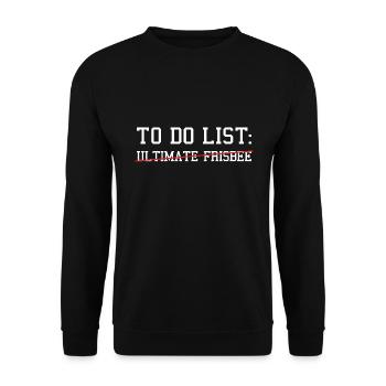 Sport To Do List Ultimate Frisbee - Unisex Pullover - Schwarz - Vorne - Alina (178cm) & Michal (187cm)