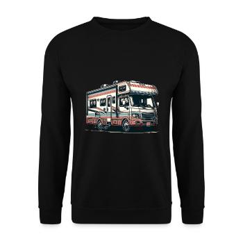 Camping en camping-car - Sweat-shirt Unisexe - noir - Devant - Alina (178cm) & Michal (187cm)