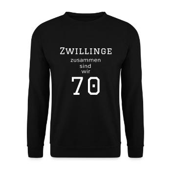 Birthday 35 Years Twins Funny Fun Gift - Unisex Sweatshirt - black - Front - Alina (178cm) & Michal (187cm)