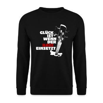 La chance est quand la basse commence (blanc) - Sweat-shirt Unisexe - noir - Devant - Alina (178cm) & Michal (187cm)