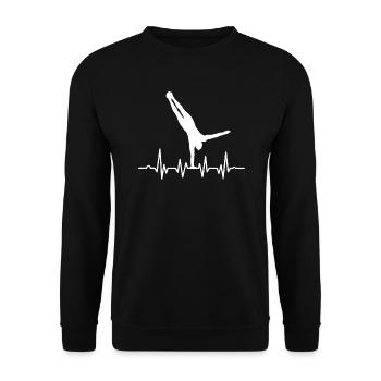 Pouls de la main Battement de cœur - Sweat-shirt Unisexe - noir - Devant - Alina (178cm) & Michal (187cm)
