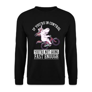 Sweet unicorn on a bike - Unisex Sweatshirt - black - Front - Alina (178cm) & Michal (187cm)