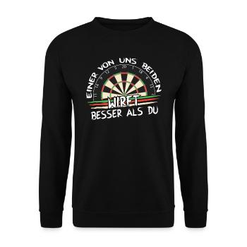 besser als du - Unisex Pullover - Schwarz - Vorne - Alina (178cm) & Michal (187cm)