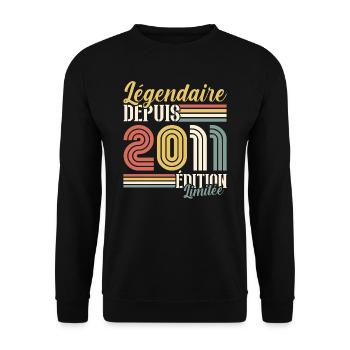 Légendaire Depuis 2011 - Sweat-shirt Unisexe - noir - Devant - Alina (178cm) & Michal (187cm)