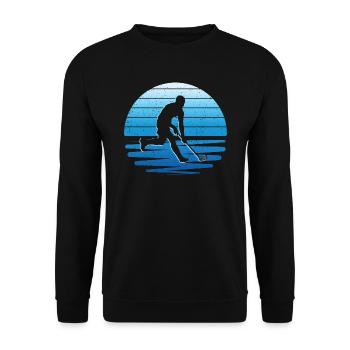 Floorball Player Floorballer Innebandy Floorball - Unisex Sweatshirt - black - Front - Alina (178cm) & Michal (187cm)