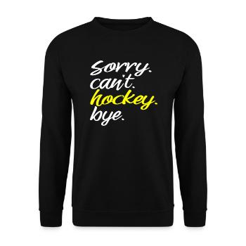 Hockey funny hockey player field hockey - Unisex Sweatshirt - black - Front - Alina (178cm) & Michal (187cm)