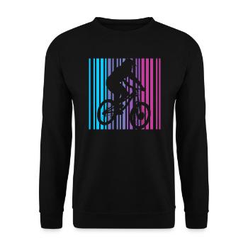 Mountain Bike Retro Fahrrad Mountainbike - Unisex Pullover - Schwarz - Vorne - Alina (178cm) & Michal (187cm)