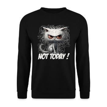 Funny Cat Design - Not Today Cat Lover - Unisex Sweatshirt - black - Front - Alina (178cm) & Michal (187cm)