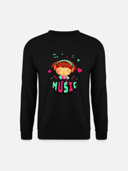 Little girl with music - Unisex Sweatshirt - black