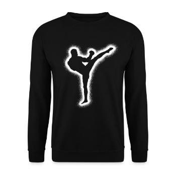 Muay Thai Kickboxer Arts Martiaux Garçons Kickboxing - Sweat-shirt Unisexe - noir - Devant - Alina (178cm) & Michal (187cm)
