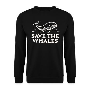 Rettung der Wale - Unisex Pullover - Schwarz - Vorne - Alina (178cm) & Michal (187cm)