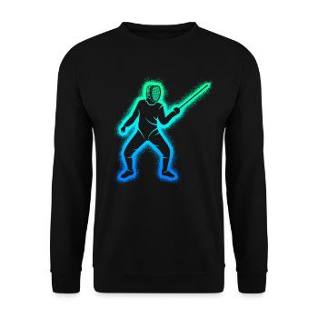 Fechter Fecht Fechtkunst Kinder Herren Fechten - Unisex Pullover - Schwarz - Vorne - Alina (178cm) & Michal (187cm)