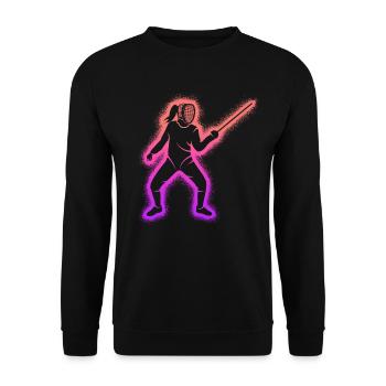 Fechter Fecht Fechtkunst Kinder Damen Fechten - Unisex Pullover - Schwarz - Vorne - Alina (178cm) & Michal (187cm)