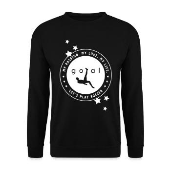 Let's play Soccer - Unisex Sweatshirt - black - Front - Alina (178cm) & Michal (187cm)