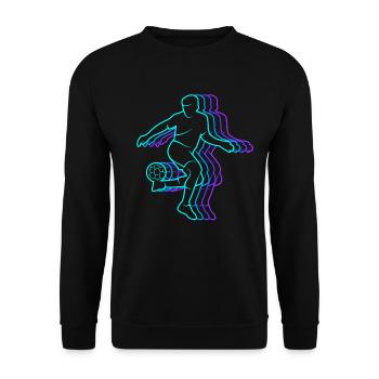 Fussball vintage Fußballer Herren Jungen Fußball - Unisex Pullover - Schwarz - Vorne - Alina (178cm) & Michal (187cm)