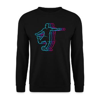 Fussball vintage Fußballer Herren Jungen Fußball - Unisex Pullover - Schwarz - Vorne - Alina (178cm) & Michal (187cm)
