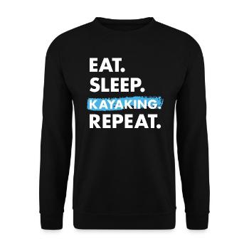 Kayaker Eat Sleep Kayaking - Unisex Sweatshirt - black - Front - Alina (178cm) & Michal (187cm)