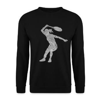 joueur de tennis empreinte digitale tennis fille - Sweat-shirt Unisexe - noir - Devant - Alina (178cm) & Michal (187cm)