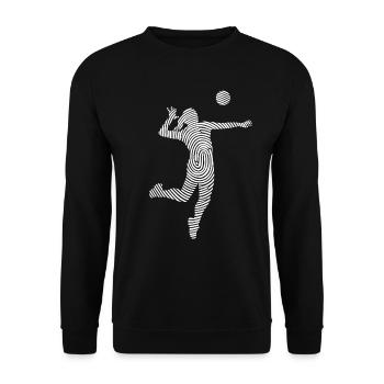 Volleyball Player Fingerprint Volleyball Player - Unisex Sweatshirt - black - Front - Alina (178cm) & Michal (187cm)