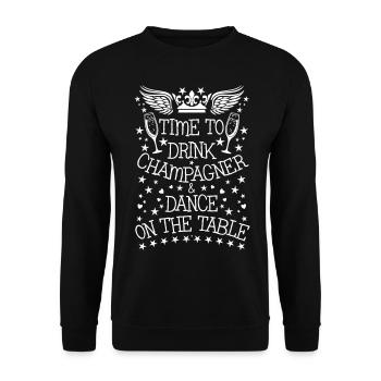12 Temps pour boire et danser sur table - Sweat-shirt Unisexe - noir - Devant - Alina (178cm) & Michal (187cm)
